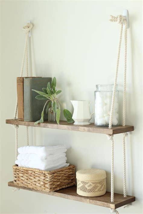 Bathroom Shelf Hanging Rope Shelf Single Double Or Etsy In 2020