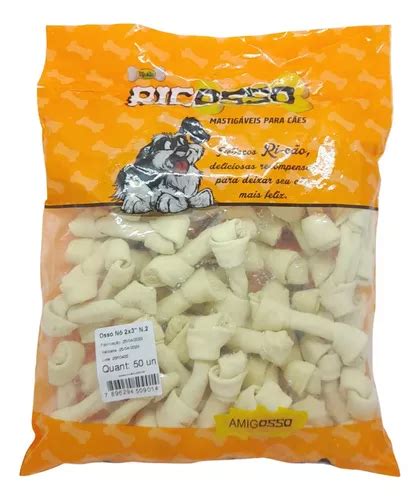 Osso Para Cachorro Roer - Osso Para Cachorro Roer Ricosso N2 2x3'' 50 Unidades | Frete grátis