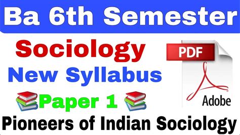 Ba Th Semester Sociology Paper St Syllabusba Th Semester Sociology