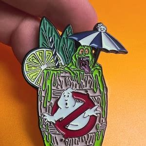 Halloween Tiki Ghostbusters Inspired Enamel Pin Hallowtiki Slimer Tiki