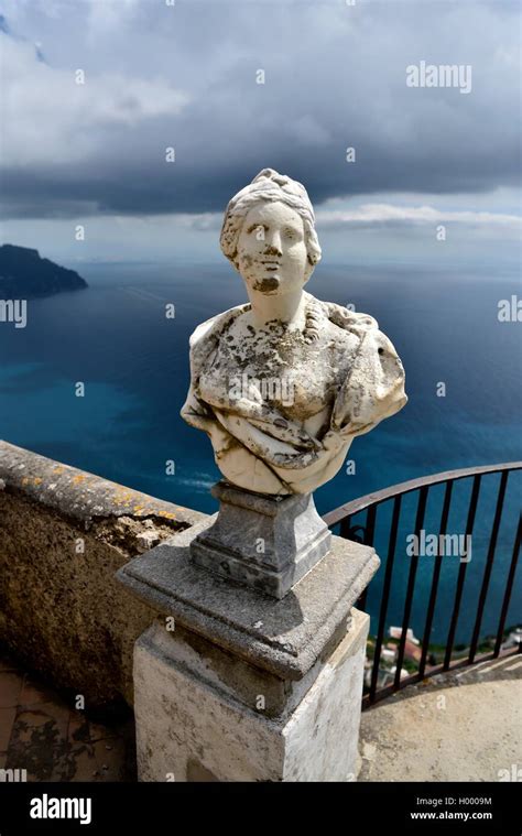 Marble Bust At Terrazza Dell Infinito Of Villa Cimbrone Ravello