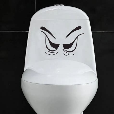 Angry Face Toilet Sticker Bathroom Wall Stickers Decoration Waterproof