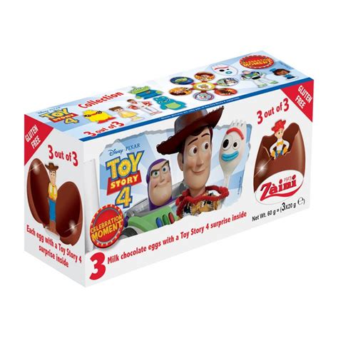 Buy Zaini Chocolate Eggs Toy Story 4 Tripack 60g Free Delivery Above 30