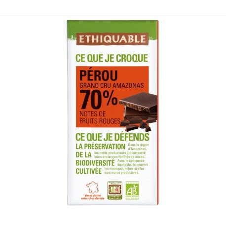 Chocolat Noir Cacao P Rou Bio G Ethiquable Coop La Meute