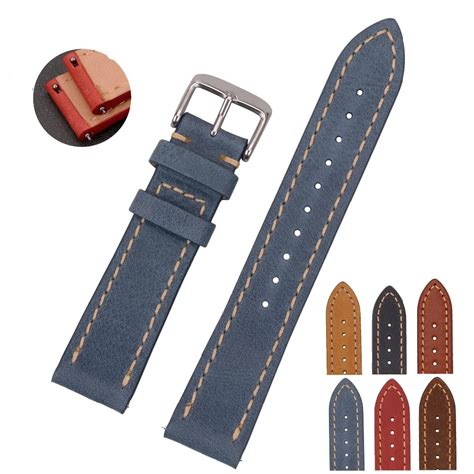 Eache Quick Release Leather Watch Band Genuine Leather Watch Strap