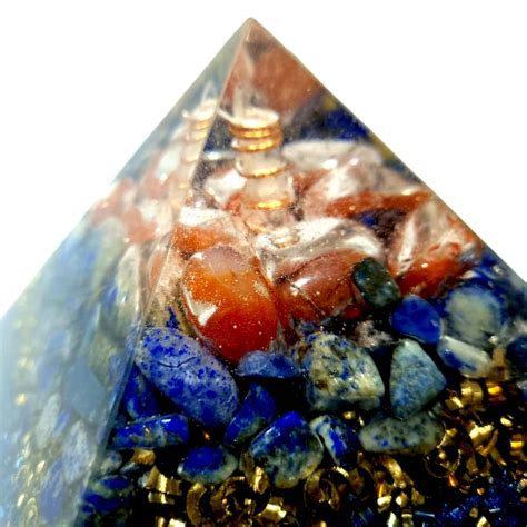 Ancien Mod Le Orgonite Pyramide Cornaline Lapis Lazuli Energie