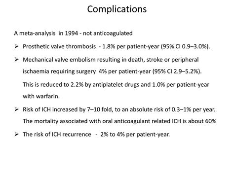 PPT - Prosthetic Valve; Anticoagulation After ICH PowerPoint ...