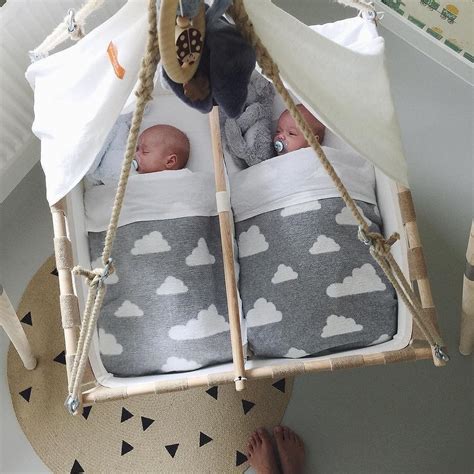 Hanging Twin Cradle Bassinet For Twins Hussh Cradles