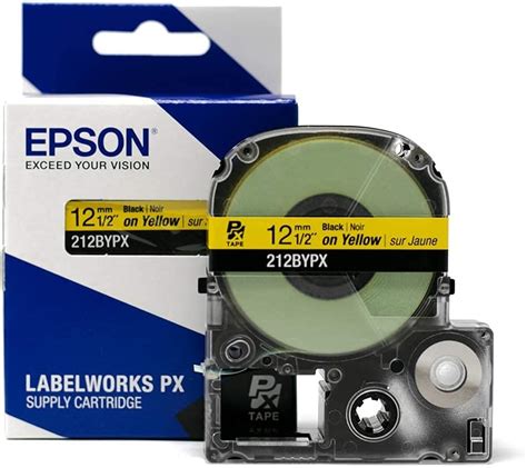 Amazon Epson LABELWORKS 212BYPX PET Tape Cartridge Black On