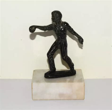 Ancien Troph E De P Tanque Statue En M Tal Joueur De Boules Eur