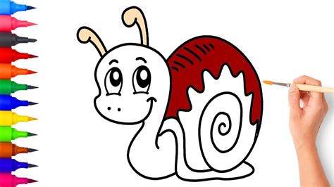 A Happy Snail Coloring For Kids And Toddlers Coloring For Kids How To