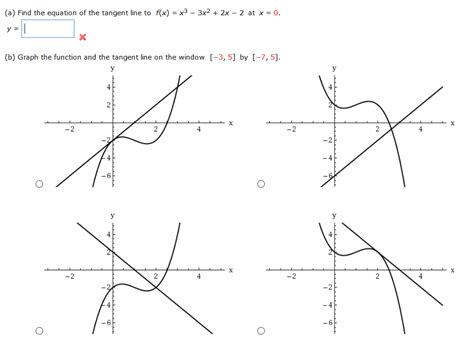 Solved A Find The Equation Of The Tangent Line To F X Chegg