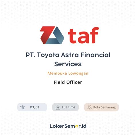 Lowongan Kerja Field Officer Di Pt Toyota Astra Financial Services