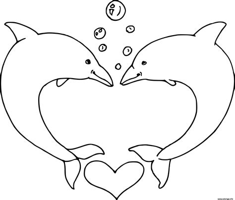 Coloriage St Valentin Dauphin Coeur Dessin St Valentin Imprimer