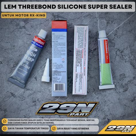 Lem Threebond Grey Gram Silicone Rtv High Temp Super Sealer Ori