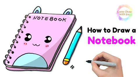 How to Draw a Cute Notebook | Drawing Cute Notebook and Pencil - YouTube