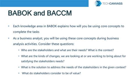 Business Analysis Core Concepts Model Baccm Ppt