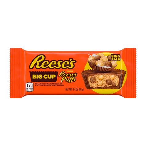 Reese S Big Cup With Puffs Cereal Milk Chocolate King Size Peanut