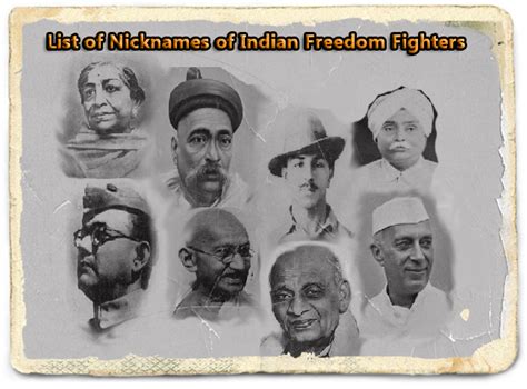 List of Nicknames of Indian Freedom Fighters - PSC GKLokam