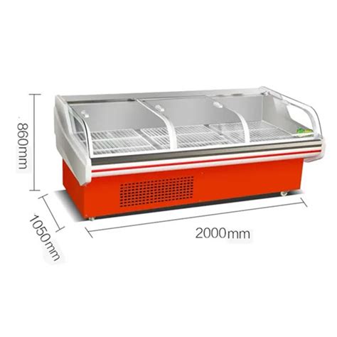 Supermarket Showcase Chiller Butcher Fresh Meat Display Fridge For Sale