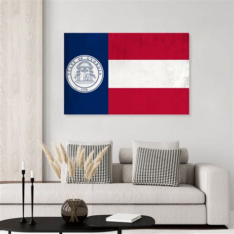georgia state flag   poster print  canvas wrap etsy