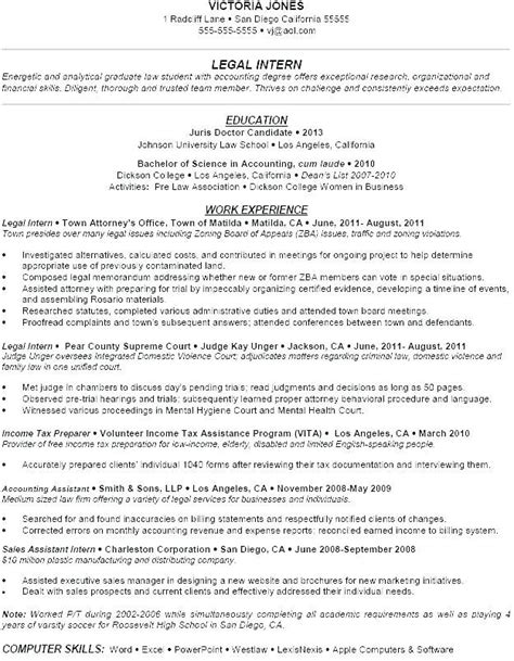 Law Graduate Cv Example