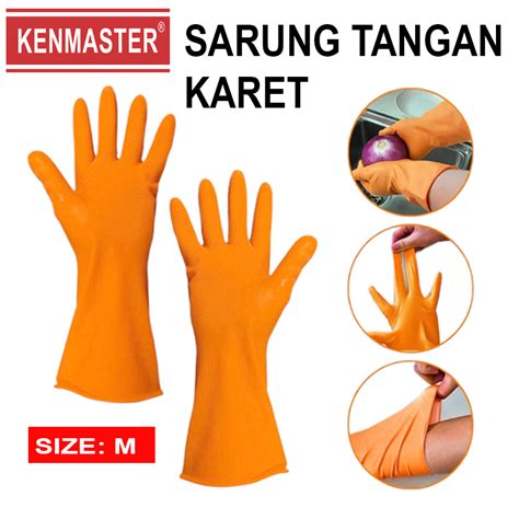 Jual Sarung Tangan Karet Latex Orange Kenmaster Sarung Tangan Cuci