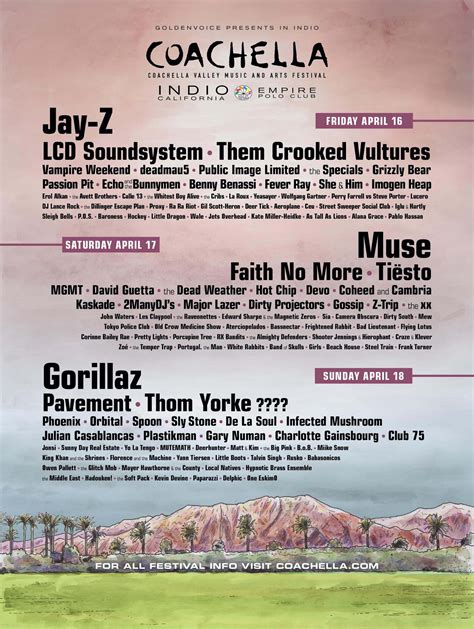 Every Single Coachella Headliner And Lineup Poster Since The California