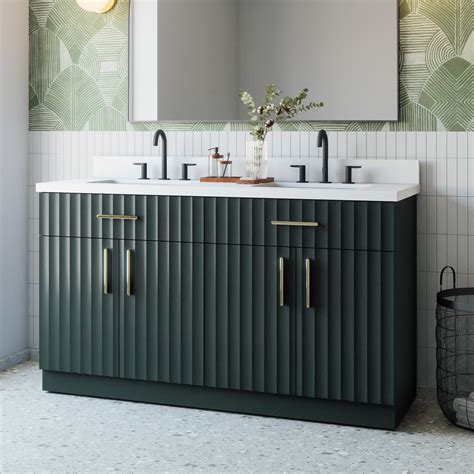 Green Double Sink Bathroom Vanities At