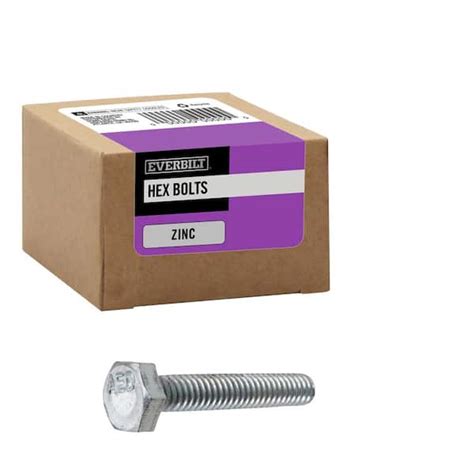 Everbilt 1 4 In 20 X 1 1 2 In Zinc Plated Hex Bolt 800606 The Home