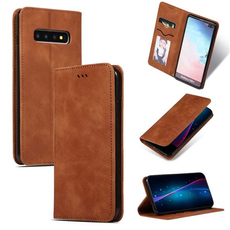 Samsung Galaxy S10 Case Dteck Smooth PU Leather Flip Folio Wallet