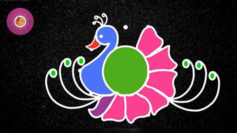 New Year Special Peacock Rangoli Design Colorful New Year Kolam