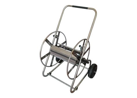 1" x 30m Metal Hose Reel Cart , Stainless Steel Garden Hose Reel Cart