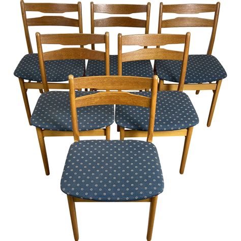 Ensemble de 6 chaises vintage en hêtre et chêne 1960