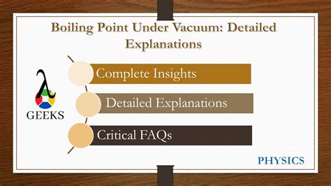 Boiling Point Under Vacuum Detailed Explanations YouTube