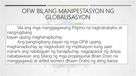 Anyo Ng Globalisasyon At Pagharap Sa Hamon PPT