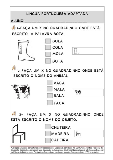 PrÁticas PedagÓgicas AvaliaÇÃo Adaptada De LÍngua Portuguesa