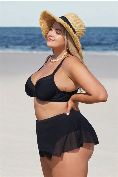 Emerge Mesh Underwire Top High Waist Mesh Plus Size Bikini Set