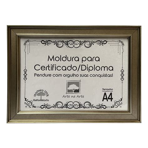 Moldura A Certificado Diploma Premium Luxuoso Tela Acetato Mastertel