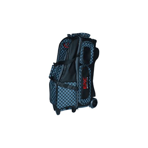 Epic Ball Inline Superior Deluxe Black Slate Plaid Bowling Bag Epic