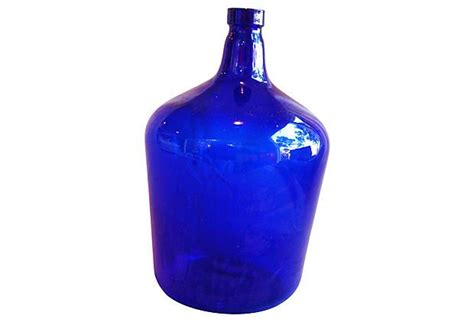 French Cobalt Blue Demijohn Brillant Blue Antique Glass Bottles