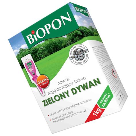 BIOPON NAWÓZ GRANULAT ZAGĘSZCZAJĄCY TRAWĘ 1 kg Skuteczny Cena