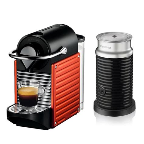 Buy Nespresso Pixie C61 Red Coffee Machine Aeroccino Milk Frother