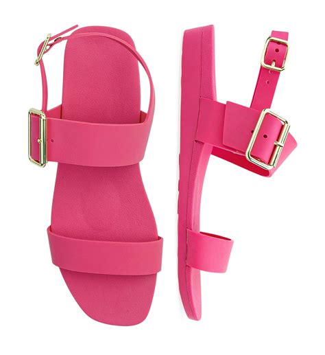 Sanderlings Raspberry Rubber Flat Sandals | Bared Footwear