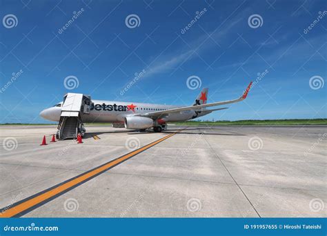 An Aircraft Ready For Boarding At Miyako Shimojishima Airport In