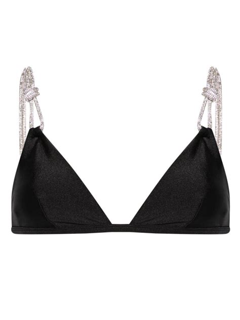 Jonathan Simkhai Rhinestone Detailed Triangle Bikini Top In Black Lyst