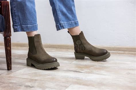 Beautiful Female Legs in Leather Boots Stock Photo - Image of modern