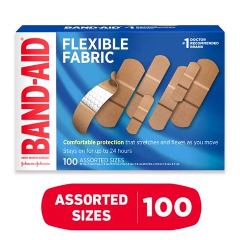 Band-Aid Brand Flexible Fabric Adhesive Bandages, Assorted, 100 ct - Fred Meyer