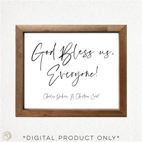 A Christmas Carol Quote God Bless Us Everyone 2 Sizes Digital Download ...