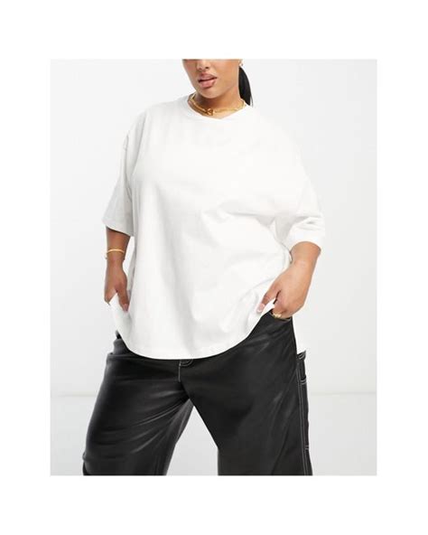 Asos Asos Design Curve Oversized Heavyweight T Shirt With Side Splits